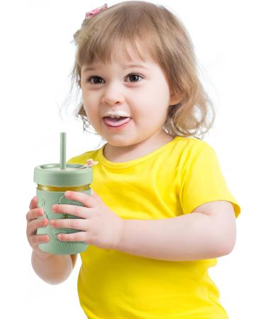 Pandaear 4-Pack Kids Drinking Cups with Straw - Toddler Mason Jar Sippy Cups (8.45 oz) for 6 Months and Up - Durable Fun Design for Children - Buy Online on SooperMarket.com
