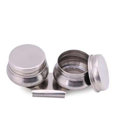 Stainless Steel Paint Cups Palette Cup Double Dipper with Lid Art Oil Pot Double Palette Oil Paint Container Paint Mixing Cup Paint Thinner Oil Painting Supplies for Acrylic Oil Painting