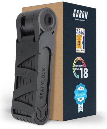 Aaron Premium Bicycle Castle - Safe folding lock stage 18 patented high -security lock with bracket - light bike lock with key for e -bike racing bike motorcycle MTB security level 18/90 cm
