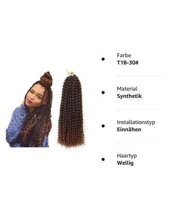 Passion Twist Hair - 7 Packs 18-Inch Water Shaft Bohemian Crochet Extensions (T1B-30#) | YDDM Authentic Hair - Buy Online on SooperMarket.com