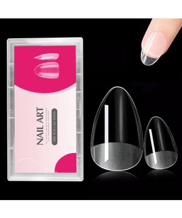 500 pcs Short Almond Shaped Acrylic Nail Tips with box 12 Sizes Almond Gel Nail Tips for Half Cover Acrylic Almond Nails French False Nails For Nail Extension for Nail Art for DIY 500pcs Half Cover Acrylic Nail Tips