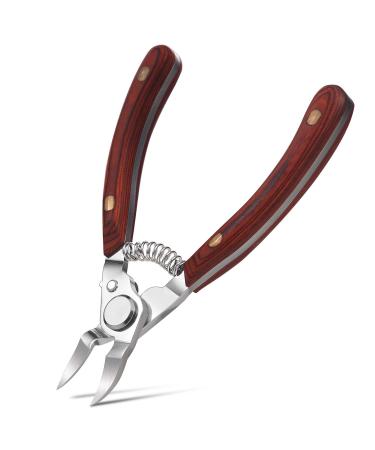 FERYES Professional Wooden Handle Toenail Clipper, Nail Cutters for Ingrown Thick Nails, Sharp Wide Open Jaw Comfortable Rebound