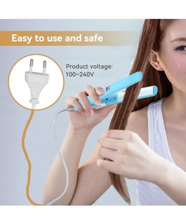 2-in-1 Mini Hair Smooth & Curling Iron - Portable Travel Ceramic Styler for Women & Short Hair - Blue - Buy Online on SooperMarket.com