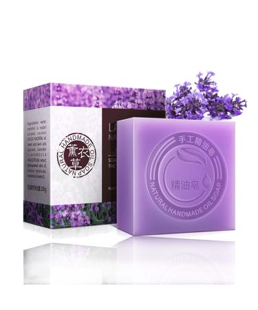 Tongyend Face Cleansing Bar 3.5OZ Skin Brightening Soap Removes Blackheads Tightens Pores For Women and Men (Lavender)