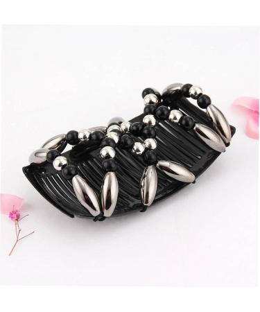Shop TOSSPER Pearl Hair Combs & Elastic Clips - Stretchable Double Clips for DIY Hair Styling | Women's & Girls' Accessories in Black - Buy Online on SooperMarket.com