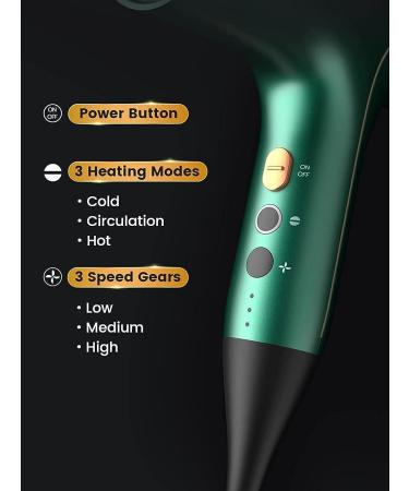 Slopehill Professional Ionic Hair Dryer - Fast Drying, Low Noise, Overheat Protection, Oxy Active, 2 Magnetic Attachments - Powerful Styling for Salon & Travel - Buy Online on SooperMarket.com