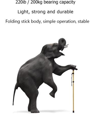 Folding Cane Adjustable Lightweight Aluminum Offset Cane-Foldable Cane Very Suitable for Daily Life to Assist Restricted Exercise Golden - Buy Online on SooperMarket.com