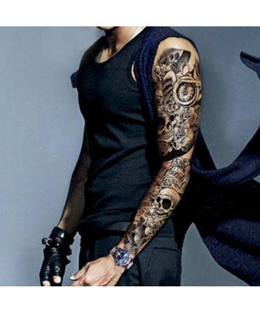 DaLin 4 Sheets Extra Large Full Arm Temporary Tattoos - Set 9 - Buy Online on SooperMarket.com