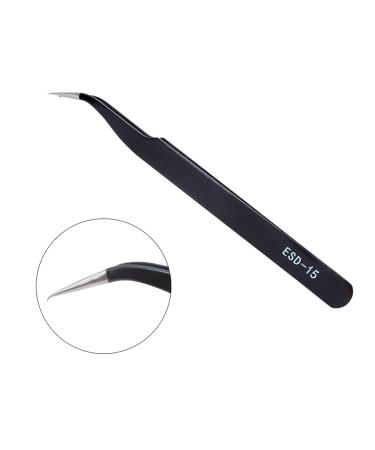 2Pcs Stainless Steel Tweezers Set for Eyelash and Nail Art - Straight and Curved Home Makeup Tool - Buy Online on SooperMarket.com