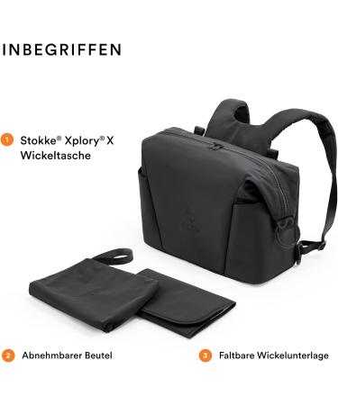 Stokke Xplory X Wrap Pocket - Versatile Shoulder Bag & Backpack - UPF 50+ Water-Repellent Easy to Clean - Rich Black - Buy Online on SooperMarket.com