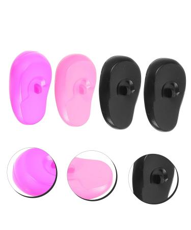 Healeved 4pcs Hair Dye Earmuffs - Black Ear Cuff Baking Oil Shawl - 7.5x5cm - Assorted Color | Shop Now - Buy Online on SooperMarket.com