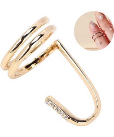 TYCIONG Decorative Nail Ring Fashion Fingertip Jewelry Nail Art Ring Ladies Wearing Nail Accessories (3050 gold) - Buy Online on SooperMarket.com