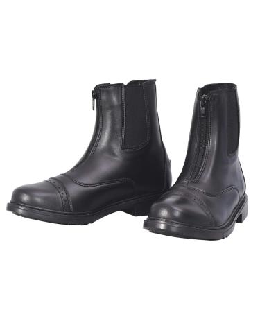 TuffRider Women's Starter Front Zip Paddock Boots, Black, 7.5 Wide