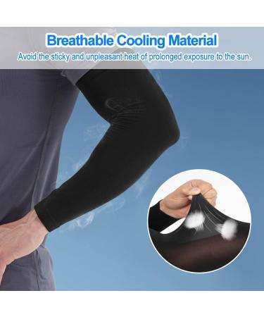 Siyingsaery UV Protection Arm Sleeves - 2 Pairs Black Slide-Resistant Elastic Sun Protection for Men & Women - Anti-UV Arm Protectors for Running & Basketball - Buy Online on SooperMarket.com
