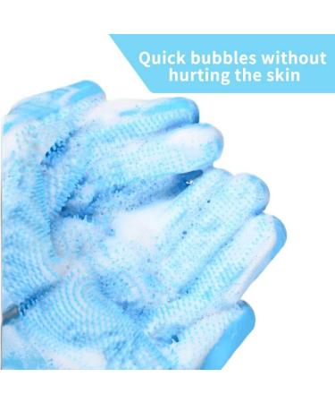 Rubber Dishwashing Gloves Extra Long Sleeves Cleaning Scrubber Gloves Waterproof Mittens 1Pair Blue. - Buy Online on SooperMarket.com
