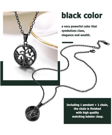 Prosteel Personalized Urn Necklace - Custom Cross Maria & Life Tree Pendant with Stainless Steel & 18K Gold Options | Memorial Ash Jewelry - Buy Online on SooperMarket.com