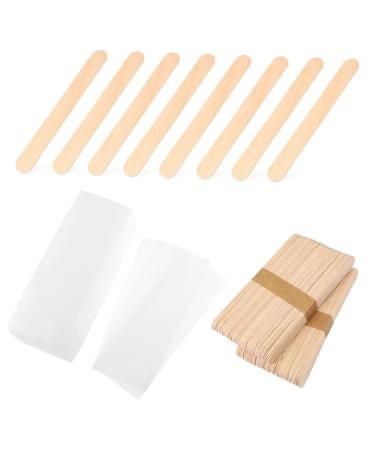 Beatifufu 200 pcedict wax papier Wax pounds Wax Hair removal wax wooden sticks wooden sticks wax applicator sticks for the body wax stripes for hair removal face suite stencil