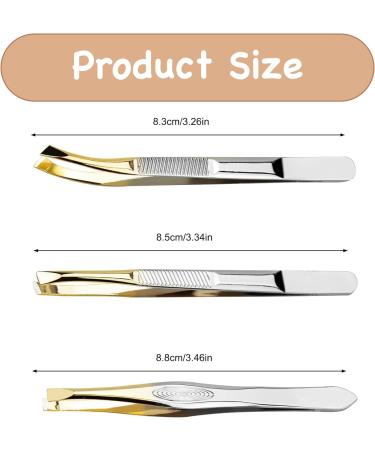 Xumann 3pc Professional Eyebrow Tweezers Set for Women - Slanted Tweezer for Facial Hair Removal - Buy Online on SooperMarket.com