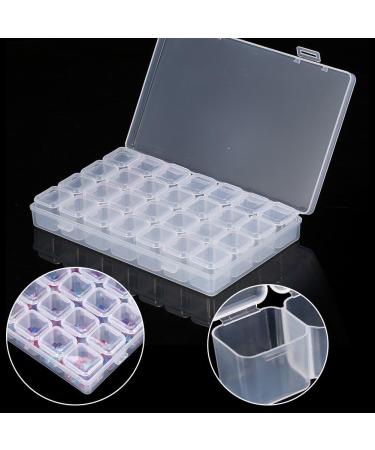 28 Slots Clear Nail Art Rhinestone Gem Bead Storage Box for Manicure Design - Buy Online on SooperMarket.com