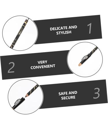 MUSISALY 4pcs Two-in-one Eyebrow Pencil Eyebrow Pencils with Pencil Sharpener Eyebrow Cosmetics Wooden Brown - Buy Online on SooperMarket.com