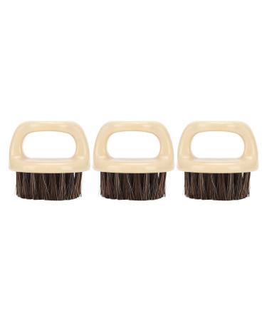 3-piece shaving brush with ring handle burr-free comb for men's beard soft hair barber cleaning tool