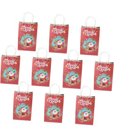 Healeved 10pcs Christmas Paper Bags Paper Gift Bag Christmas Gift Bags Christmas Bag Christmas Goodie Bag Paper Sweet Bag Brown Paper Bag Party Bags with Handles Portable Elder Candy Bag - Buy Online on SooperMarket.com