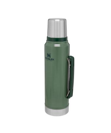 Stanley Classic Legendary Thermos bottle 1L hammertone green - stainless steel thermos can - BPA -free - thermos holds 24 hours hot - cover also acts as a drinking cup - dishwasher -safe single