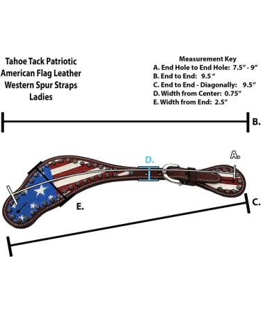 Patriotic American Flag Leather Western Spur Straps for Ladies by Tahoe Tack - Buy Online on SooperMarket.com