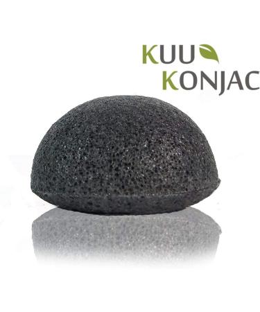 Konjac Bamboo Charcoal Exfoliating Sponge (oily/problem skin) - Buy Online on SooperMarket.com