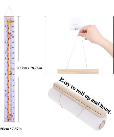 Baby Height Growth Chart Wall Hanging Measuring Ruler - Canvas & Wood Nursery Decoration - Buy Online on SooperMarket.com