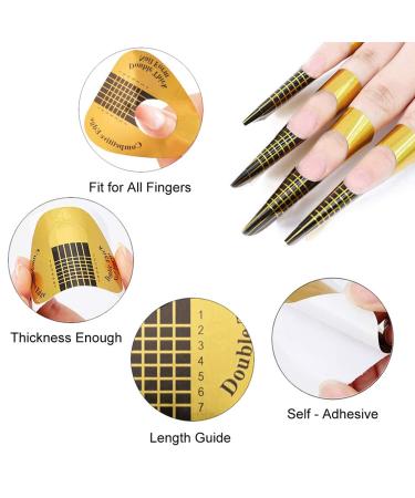 200Pcs Long Nail Forms for Acrylic & Gel Nails - Durable Extension Tips with Numbered Stickers - Buy Online on SooperMarket.com
