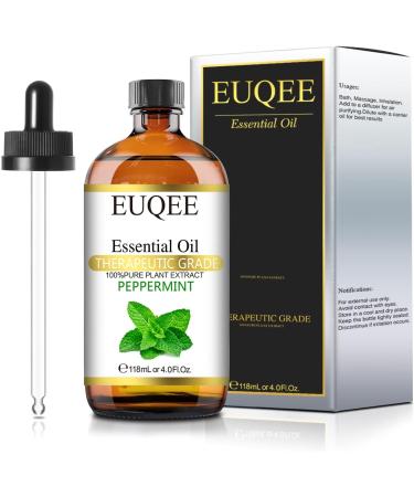Peppermint essential oil (4 oz/118 ml) Pure Essential Oil - with Glass Dropper Great for Aromatherapy Diffuser Candle Making - Buy Online on SooperMarket.com