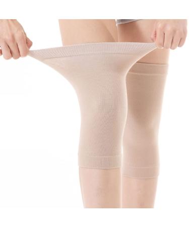 FCSHFC compression knee tandage against arthritis pain and support warm keep knee warmer cotton men and women Kneechoner (color: beige size: l) l beige