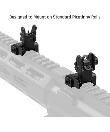 FEYACHI S17 Flip Up Visors - Foldable Front & Rear Iron Sights | Airsoft Accessories for Picatinny Rail - Buy Online on SooperMarket.com