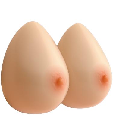 Feminique Silicone Breast Forms |Prosthetic Breast for Transgender Mastectomy Crossdressers and Cosplay |Fake Breasts - Pair (EE/F Cup (3600g) Pair Nude)