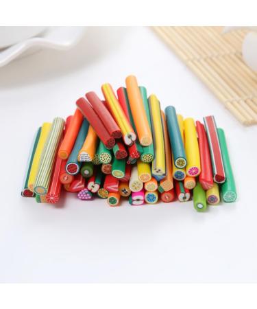Soft ceramic stripPack Of 50 Cute Nail Art Canes Sticks Manicure Canes 3D Fruit Pattern Slices Perfect For Diy Crafts Cellphone Decoration Nail Art Decoration(Fruit) - Buy Online on SooperMarket.com