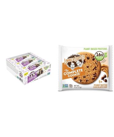 Lenny & Larry's The Complete Cookie-fied Bar Plant-Based Protein Bar Vegan and Non-GMO & The Complete Cookie Peanut Butter Chocolate Chip 16g Plant Protein 4 Ounce Cookie