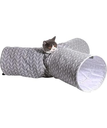 Collapsible Cat Tunnel Toy - 3-Way Play Fun for Cats, Rabbits, Kittens - Gray Arrow Design - Buy Online on SooperMarket.com