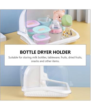 Kitchen Tableware Storage Box with Transparent Lid - White Organizer for Cups, Dinnerware, and Infant Home Essentials - Buy Online on SooperMarket.com