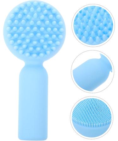 Healeved Face Pore Handheld Brush Facial Brush Silicone Bristles Face Cleaning 11.20X5.10X3.50CM Blue - Buy Online on SooperMarket.com