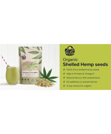 Earth's Basket Organic Shelled Hemp Seeds 250g - High Protein Superfood - Buy Online on SooperMarket.com