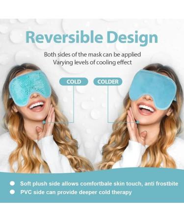 Gamufw Cooling Eye Mask Hot Cold Therapy Gel Eye Mask for Puffy Eye Migraine Relief Headache Dark Circles Dry Eyes Swollen Eyes Sinus Pain (Blue) - Buy Online on SooperMarket.com