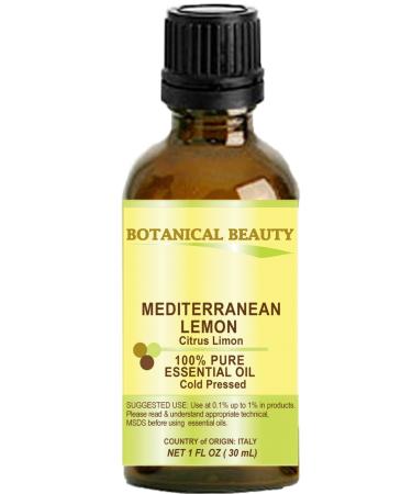 Lemon (Mediterranean) Essential Oil 100% Pure Therapeutic Grade Premium Quality Undiluted. 1 Fl.oz.- 30 ml by Botanical Beauty