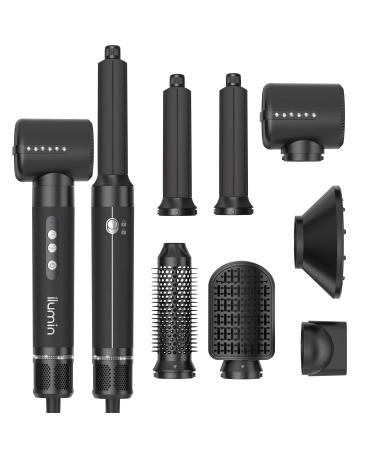 ilumin Ionic Air Styling High Speed Blow Dryer Hair Wrap System - 7 in 1 Hair Styling Tools - Diffuser  Curler  Volumizer  Straightening Brush - Air Flex Wrap Curling - Hot Hair Brush  Dupes