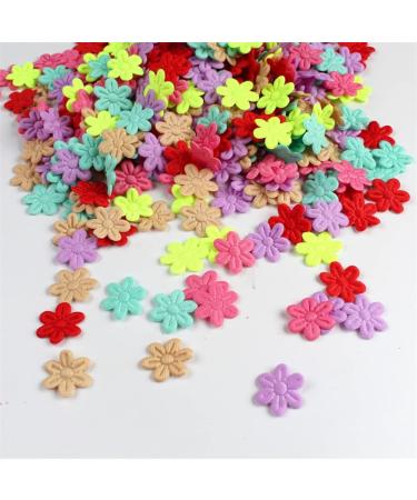 100pcs Guafeih Felt Cloth Five-Petal Artificial Flowers - Wedding Home Decor DIY Scrapbooking Wreath Lore - Mixed Colors - Buy Online on SooperMarket.com