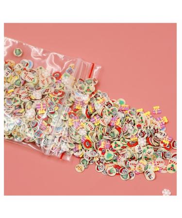 EGURS 1000 pieces 3D nail art polymer clay slices colored soft tone pearl nails sticker nail art decoration handicrafts christmas