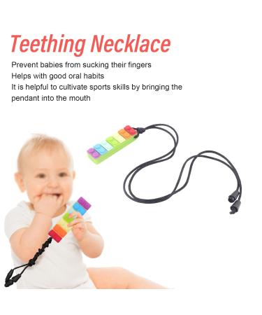 Infant Sensory Chew Pendant 5pcs Set - High Temp Resistant Teething Necklace for Boys (Green) - Buy Online on SooperMarket.com