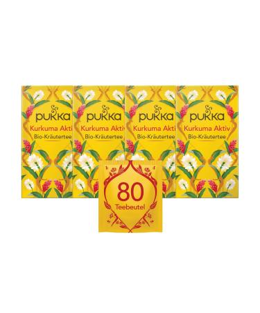 Pukka |Bio-herbal tea "Turmeric active" |Ginger turmeric nettle and orange |For an active lifestyle4 pack |80 tea bags