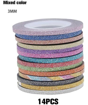 Dajidafu 14piece Easy To Nail Art Striping Tape Set Fashionable And Unique For Stunning Nails Paper Wide Application Multicolored Random Color 3MM - Buy Online on SooperMarket.com