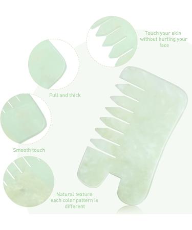 Jade Massage Comb and Gua Sha Tool Set for Head and Meridian Massage - Green Classic Style - Buy Online on SooperMarket.com